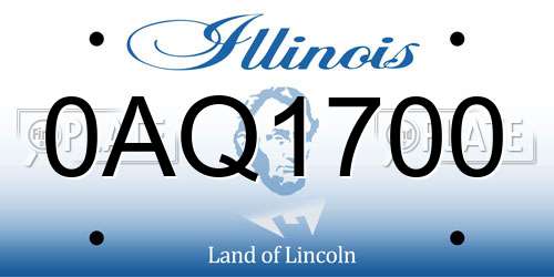 0AQ1700 Illinois License Plate