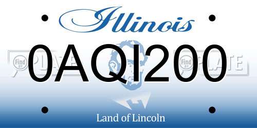 0AQI200 Illinois License Plate