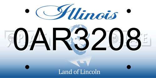 0AR3208 Illinois License Plate