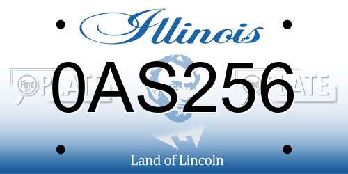 0AS256 Illinois License Plate