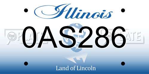 0AS286 Illinois License Plate