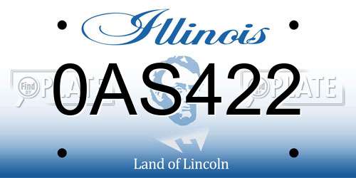 0AS422 Illinois License Plate