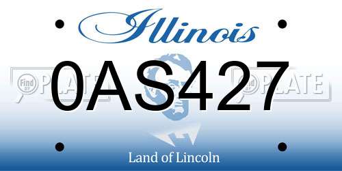 0AS427 Illinois License Plate