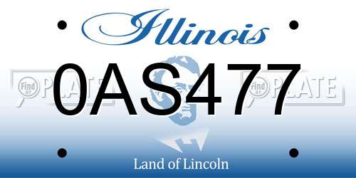 0AS477 Illinois License Plate