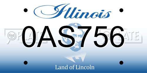 0AS756 Illinois License Plate
