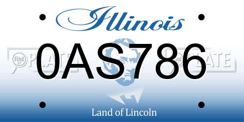 0AS786 Illinois License Plate