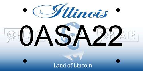 0ASA22 Illinois License Plate
