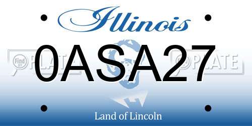 0ASA27 Illinois License Plate