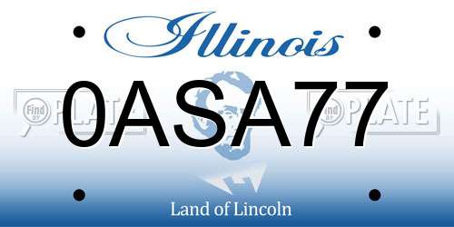 0ASA77 Illinois License Plate