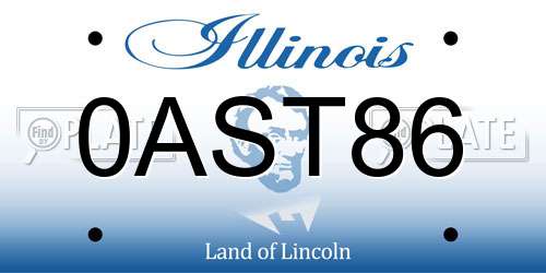 0AST86 Illinois License Plate