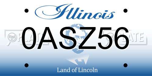0ASZ56 Illinois License Plate