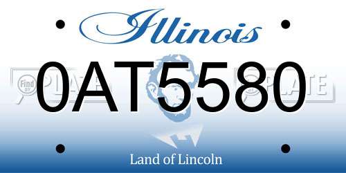 0AT5580 Illinois License Plate