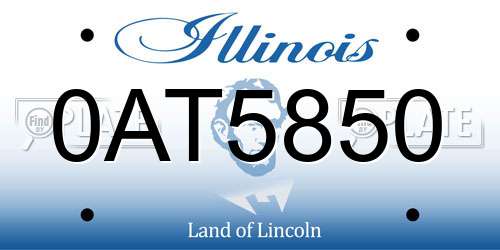 0AT5850 Illinois License Plate