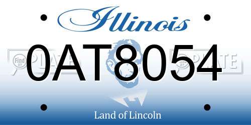 0AT8054 Illinois License Plate