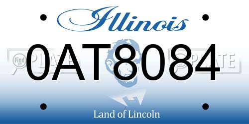 0AT8084 Illinois License Plate