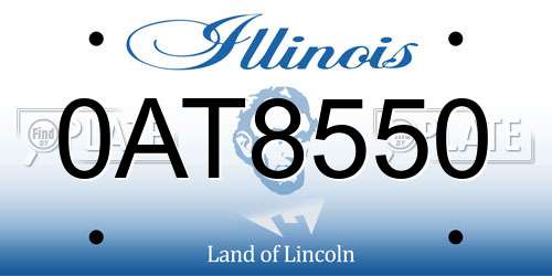 0AT8550 Illinois License Plate