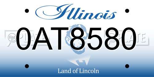 0AT8580 Illinois License Plate