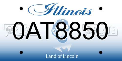 0AT8850 Illinois License Plate