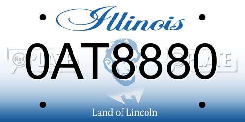 0AT8880 Illinois License Plate