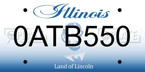 0ATB550 Illinois License Plate