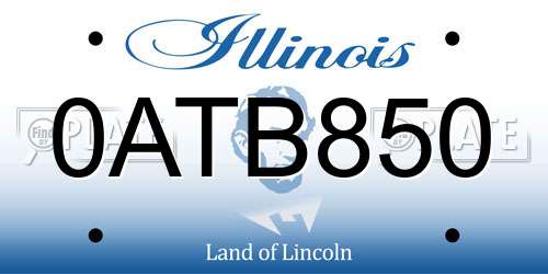 0ATB850 Illinois License Plate