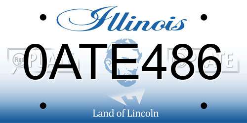 0ATE486 Illinois License Plate