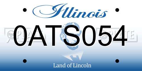 0ATS054 Illinois License Plate