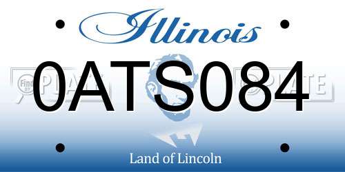 0ATS084 Illinois License Plate