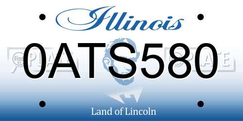 0ATS580 Illinois License Plate