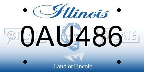 0AU486 Illinois License Plate