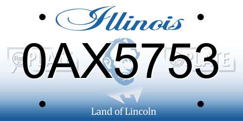 0AX5753 Illinois License Plate