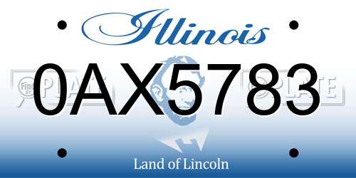0AX5783 Illinois License Plate