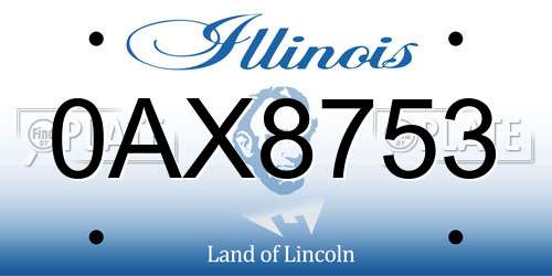 0AX8753 Illinois License Plate