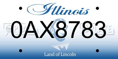0AX8783 Illinois License Plate