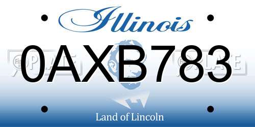 0AXB783 Illinois License Plate