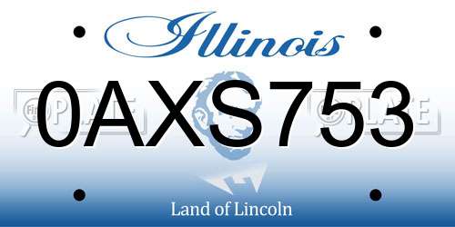 0AXS753 Illinois License Plate