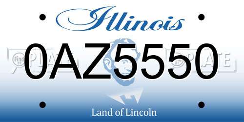 0AZ5550 Illinois License Plate
