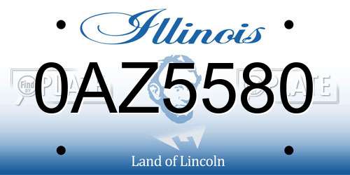 0AZ5580 Illinois License Plate