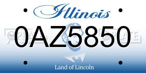 0AZ5850 Illinois License Plate