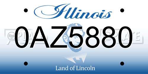 0AZ5880 Illinois License Plate