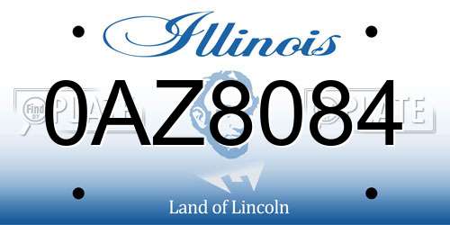 0AZ8084 Illinois License Plate