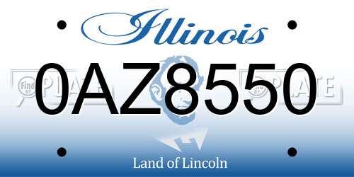 0AZ8550 Illinois License Plate