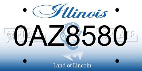0AZ8580 Illinois License Plate