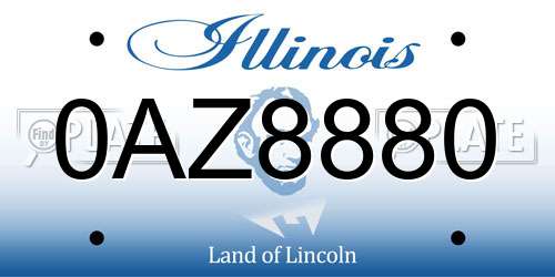0AZ8880 Illinois License Plate