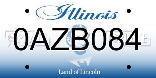 0AZB084 Illinois License Plate