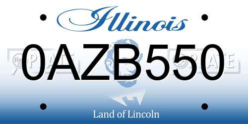 0AZB550 Illinois License Plate