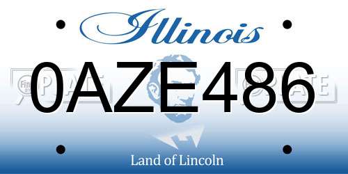 0AZE486 Illinois License Plate