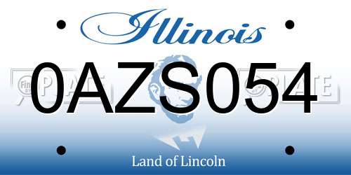 0AZS054 Illinois License Plate
