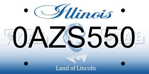 0AZS550 Illinois License Plate