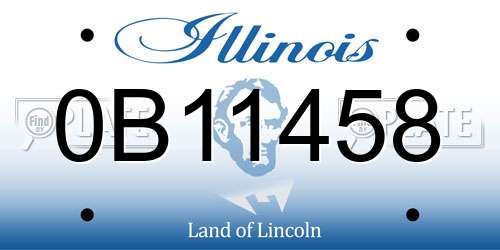 0B11458 Illinois License Plate